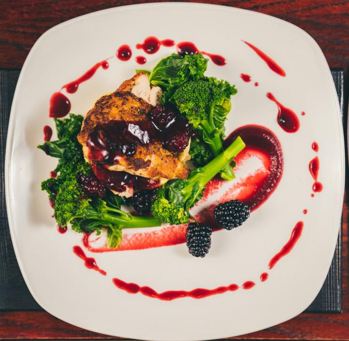 Chicken with a Berry sauce at the Osborne Hotel Torquay