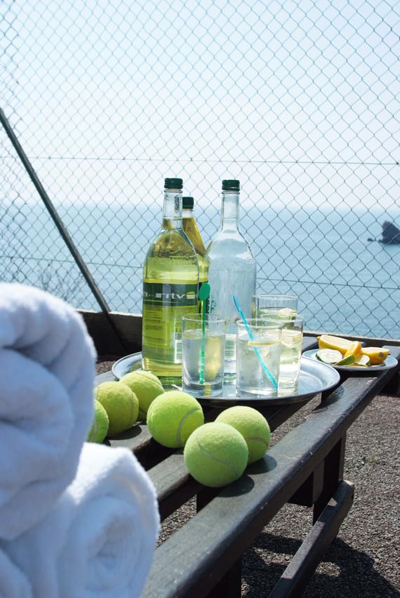 Sea View from the tennis courts at the Osborne Hotel in Torquay, Devon