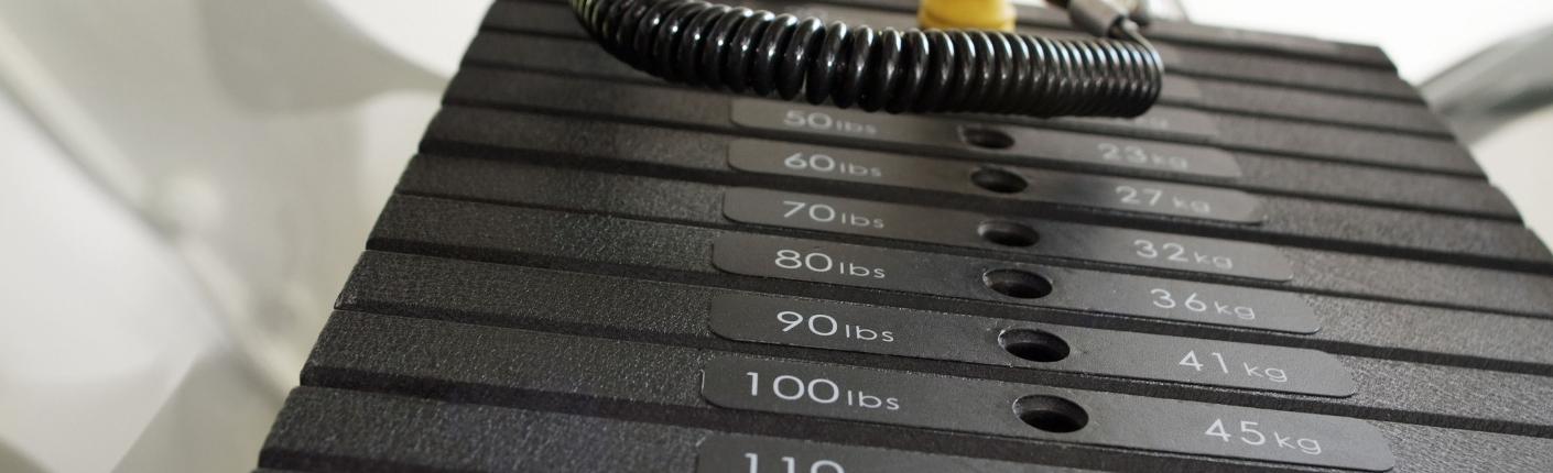 Gym weights close up shot in the Osborne Hotel, Torquay