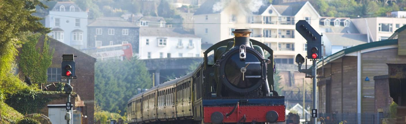 Steam train on way to Kingswear