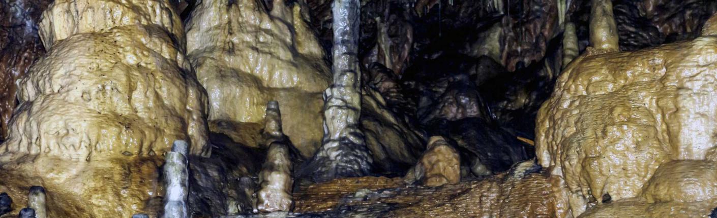 Inside Kents Cavern prehistoric cave in Torquay