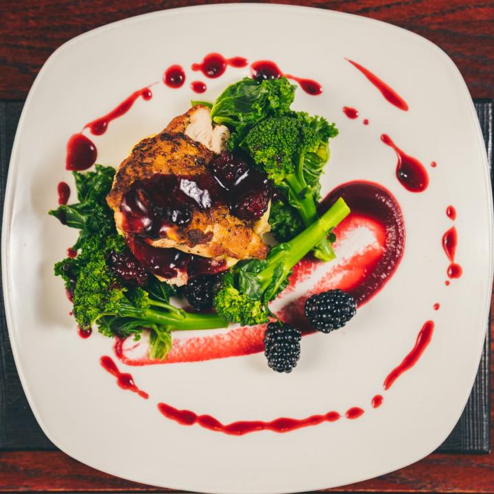 Chicken with a Berry sauce at the Osborne Hotel Torquay